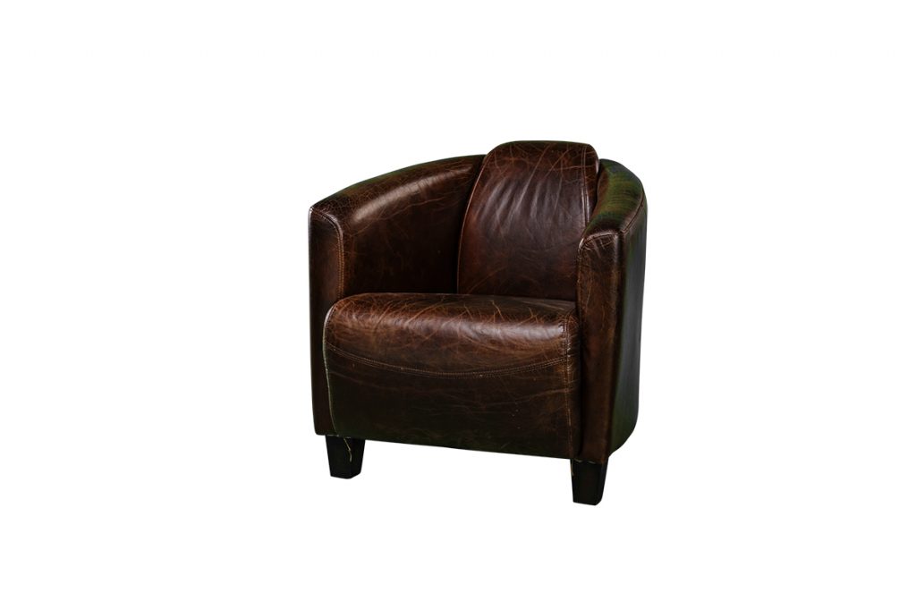 Cigar Lounge Chair Leather Brown Vintage Seater Rental